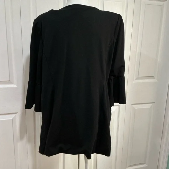 🍓 Roz & Ali Black Open Front Jacket - XL - Picture 4 of 6